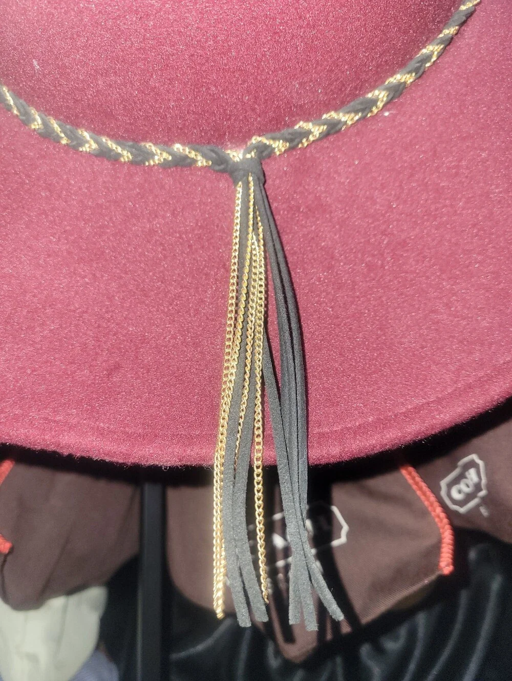 Mud Pie Morgan Felt Hat with Tassel in Burgandy